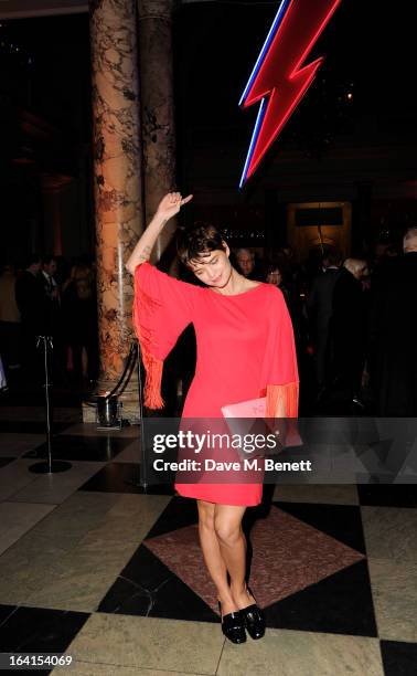 Pixie Geldof attends the private view for the 'David Bowie Is' exhibition in partnership with Gucci and Sennheiser at the Victoria and Albert Museum...