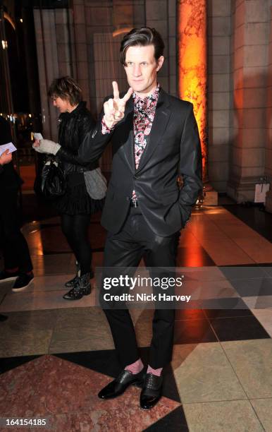 Matt Smith attends the private view of the 'David Bowie Is' exhibition at the Victoria And Albert Museum at Victoria & Albert Museum on March 20,...