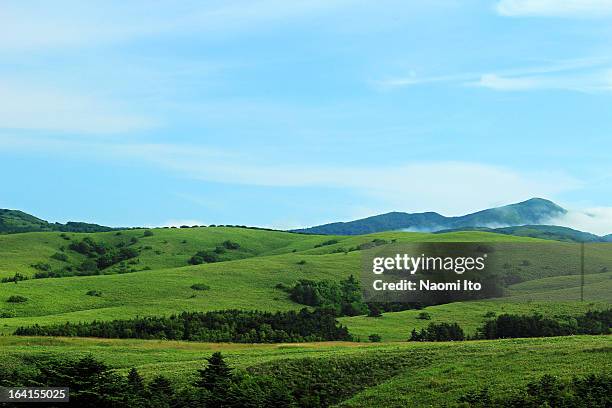 periglacial landform and blue sky - hokkaido japão - fotografias e filmes do acervo