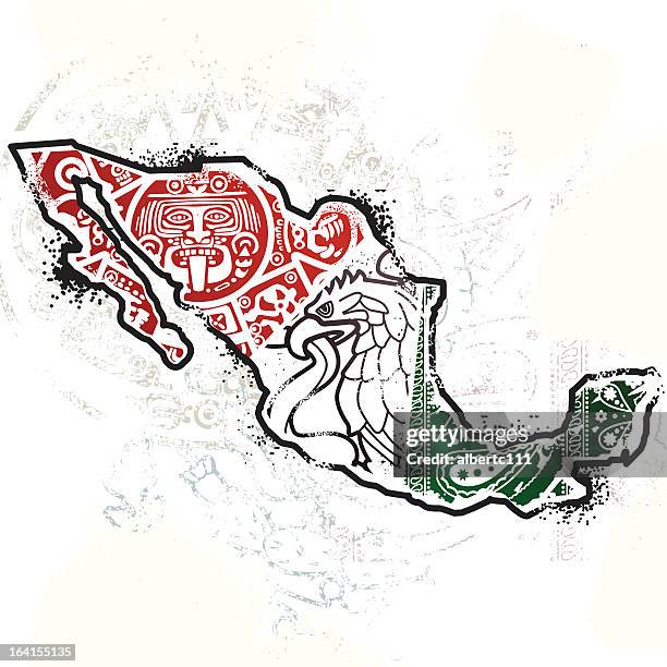 mexican texture map - mexico city map stock illustrations