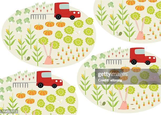 veggie farm pattern - chinese cabbage stock illustrations