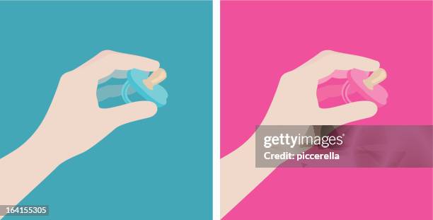 holding a pacifier - holding pacifier stock illustrations