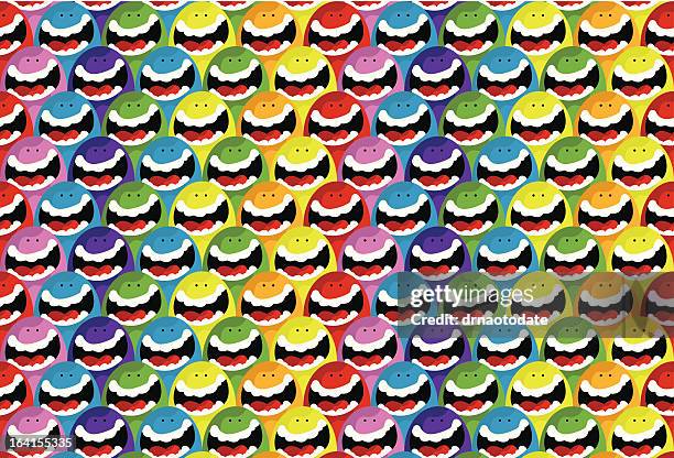 minimonster's seamless wallpaper - smiley face background stock illustrations