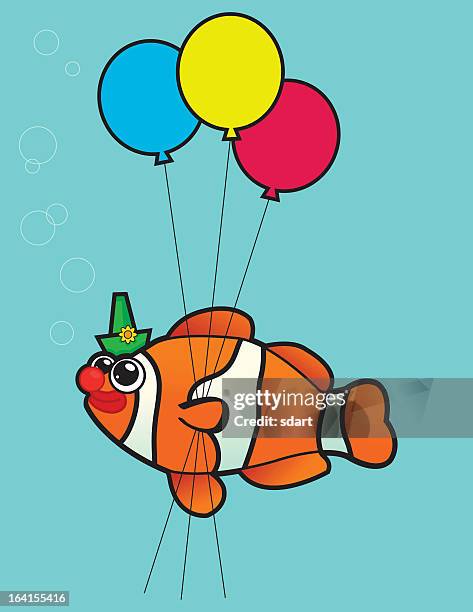 clown fish - red nose stock illustrations