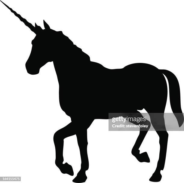 unicorn silhouette - unicorn stock illustrations