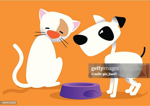 cat and dog #2 - two cats stock illustrations