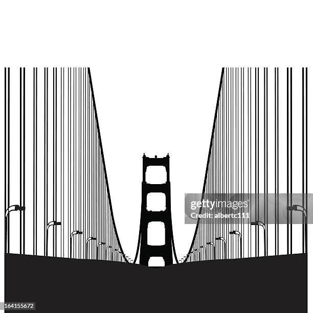 going into sf - crossing bridge stock illustrations