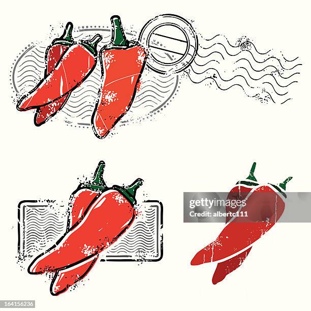 chilipeppers on the scene like daaang thats hot - chilli pepper stock illustrations