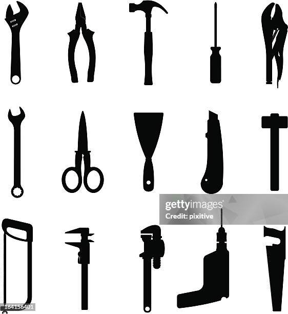 tools silhouettes - clamp stock illustrations