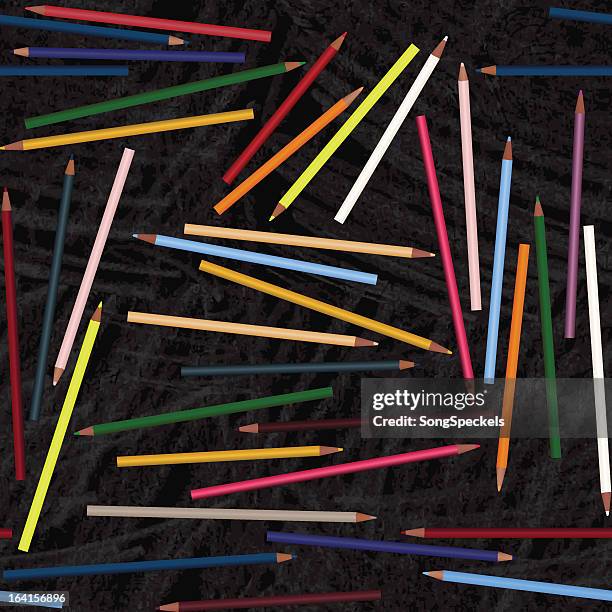 colored pencils seamless pattern - colored pencil background stock illustrations