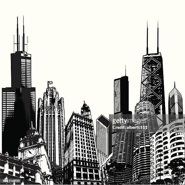 megascape deepdish chicago - chicago stock-grafiken, -clipart, -cartoons und -symbole