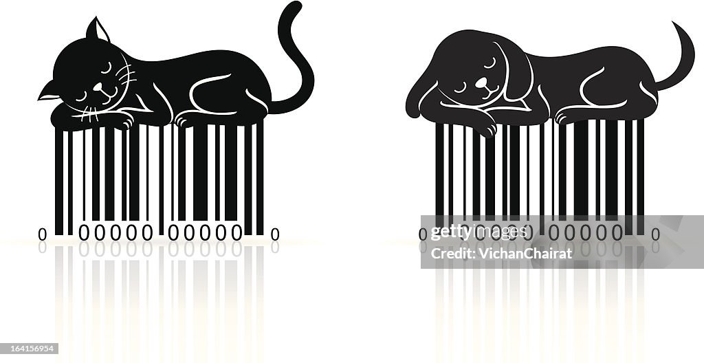 Creative Barcode : Kitty and Puppy