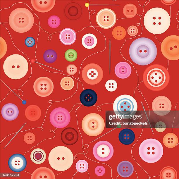 buttons, pins, needle and thread - thread and pins stock illustrations