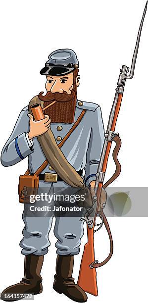 confederate soldier - bayonets stock illustrations