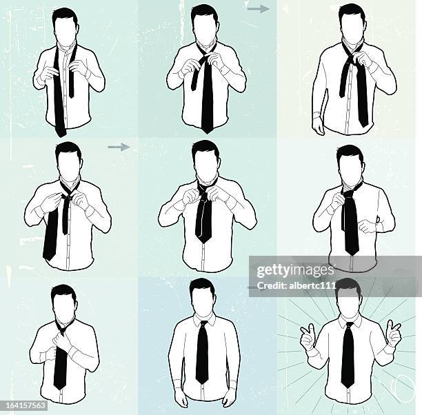 neck tie diagram - tie stock illustrations