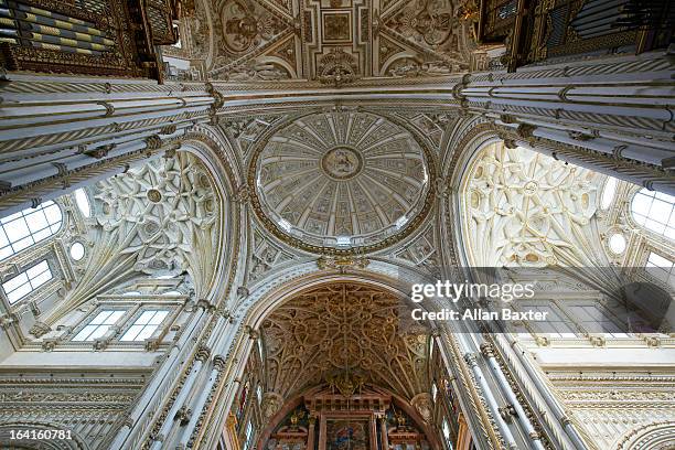 dome of the mosque cathedral of cordoba - cordoba mosque stock-fotos und bilder