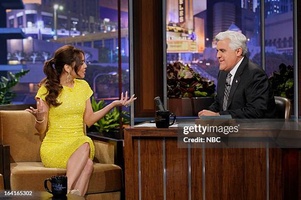 Episode 4428 -- Pictured: Actress Vanessa Hudgens during an interview with host Jay Leno on March 20, 2013 --