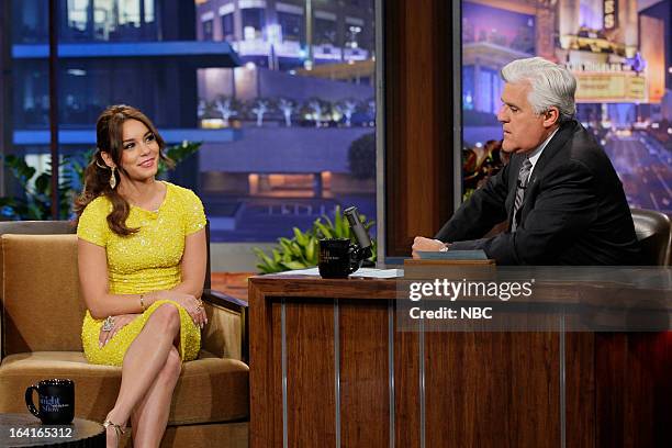 Episode 4428 -- Pictured: Actress Vanessa Hudgens during an interview with host Jay Leno on March 20, 2013 --