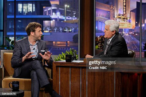 Episode 4428 -- Pictured: Actor Chris O'Dowd during an interview with host Jay Leno on March 20, 2013 --