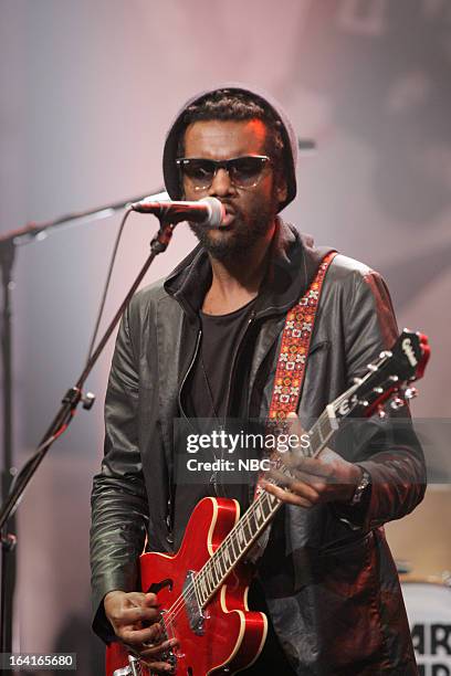 Episode 4428 -- Pictured: Musical guest Gary Clark Jr. Performs on March 20, 2013 --