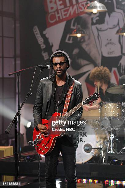 Episode 4428 -- Pictured: Musical guest Gary Clark Jr. Performs on March 20, 2013 --