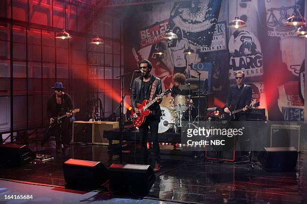 Episode 4428 -- Pictured: Musical guest Gary Clark Jr. Performs on March 20, 2013 --