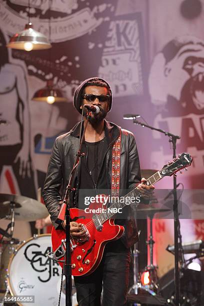 Episode 4428 -- Pictured: Musical guest Gary Clark Jr. Performs on March 20, 2013 --