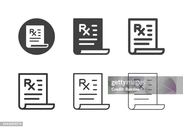 prescription icons - multi series - electronic organizer stock illustrations