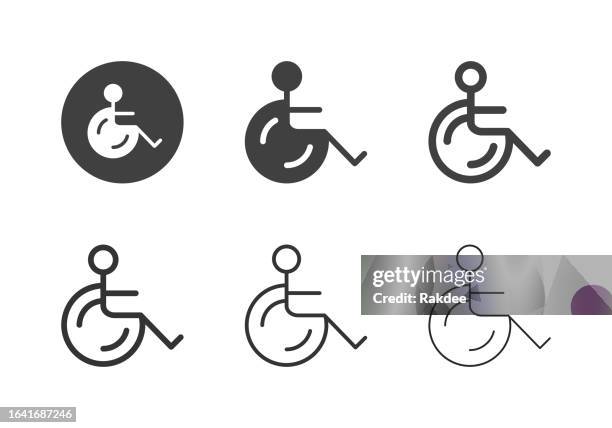 wheelchair icons - multi series - reserved sign stock illustrations