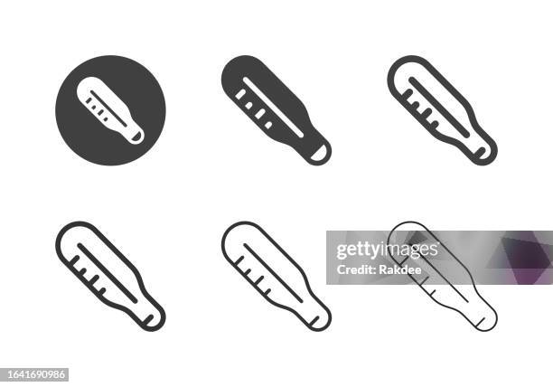 mercury thermometer icons - multi series - mercury metal stock illustrations