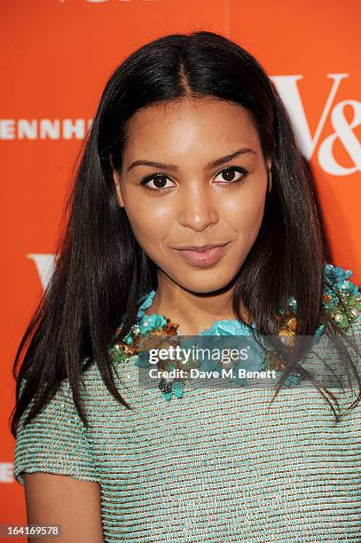 Arlissa attends the private view for the 'David Bowie Is' exhibition in partnership with Gucci and Sennheiser at the Victoria and Albert Museum on...