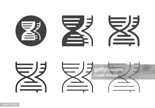 dna icons - multi series - molecular gastronomy stock illustrations