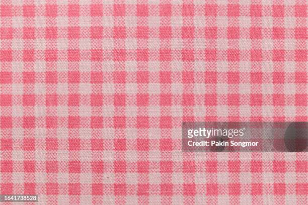 close-up plaid fabric pattern texture and textile background. - pink jersey bildbanksfoton och bilder