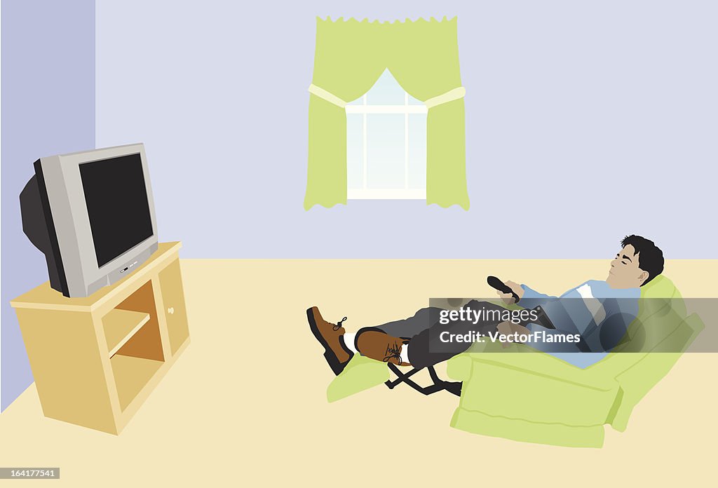 Man テレビを見る