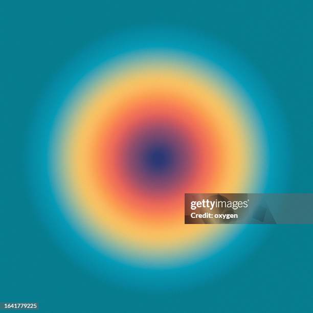 abstract blurred aura gradient soft shape flow blend yellow orange aqua colored noise sun background - aura fotografías e imágenes de stock