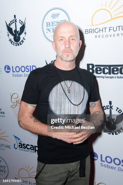 Sonny Mayo arrives at Rock to Recovery Benefit Concert 6 at The Fonda Theatre on August 26, 2023 in Los Angeles, California.