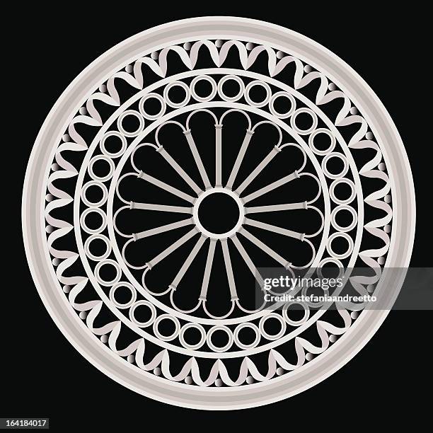 bildbanksillustrationer, clip art samt tecknat material och ikoner med the rose window - rosettfönster