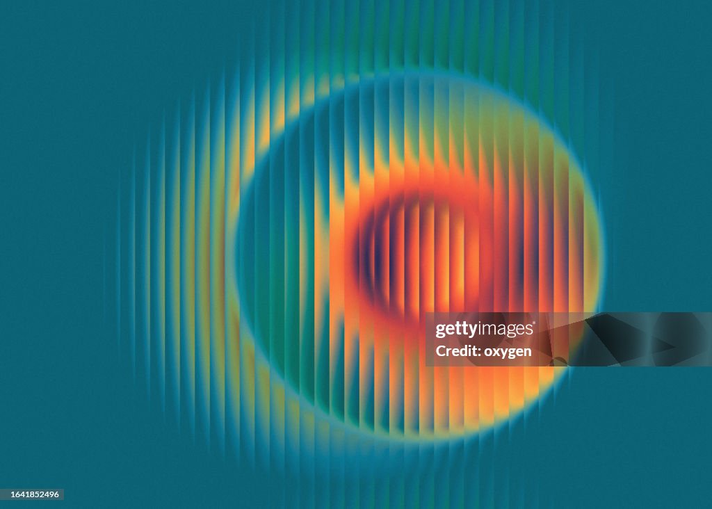 Colorful Blurred Abstract Vertical Striped Shape Silk Soft Flow Blend Orange Green Gradient on Aqua Background