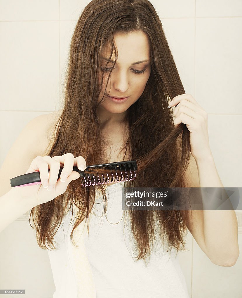 Combing hair