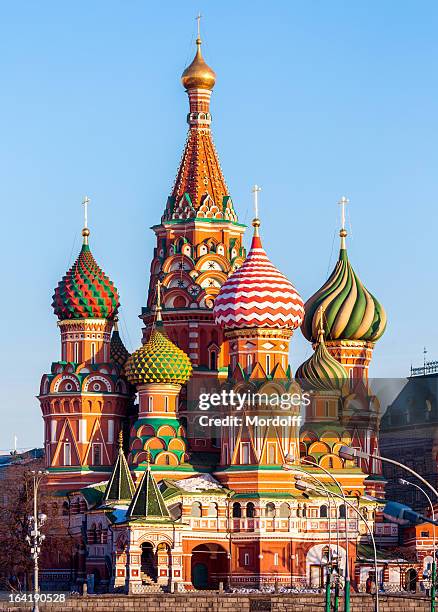 wonderful saint basil's cathedral, moscow - red square stock pictures, royalty-free photos & images