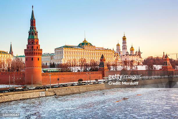 moscow kremlin and cathedrals - russia winter stock pictures, royalty-free photos & images