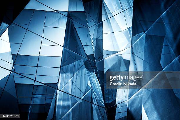 abstract glass architecture - blue pattern 個照片及圖片檔