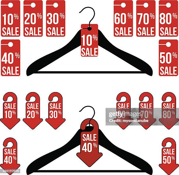 vector hanger sale tags - hangar background stock illustrations