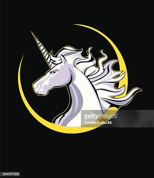 unicorn head - unicorn stock illustrations
