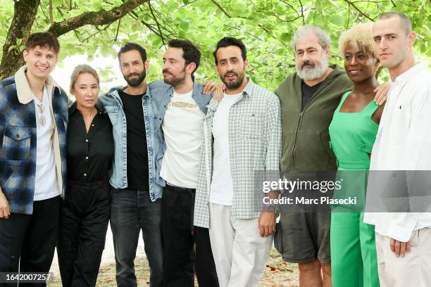 Raphael Quenard, Emmanuelle Bercot, Hugo Benamozig, David Caviglioli, Jonathan Cohen, Gustave Kervern, Jessy Ugolin and Luca Besse attend the...