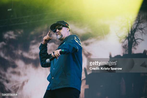 Cypress Hill performs during the Rock en Seine Festival on August 26, 2023 in Saint-Cloud, France.