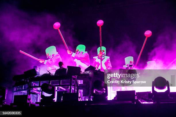 The Chemical Brothers perform during the Rock en Seine Festival on August 26, 2023 in Saint-Cloud, France.