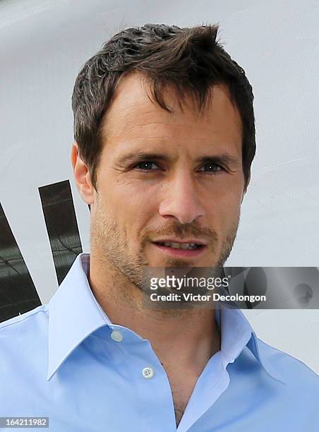 Professional soccer player Carlo Cudicini of the Los Angeles Galaxy attends the announcement for professional basketball player Steve Nash's charity...