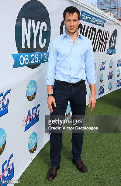 Professional soccer player Carlo Cudicini of the Los Angeles Galaxy attends the announcement for professional basketball player Steve Nash's charity...