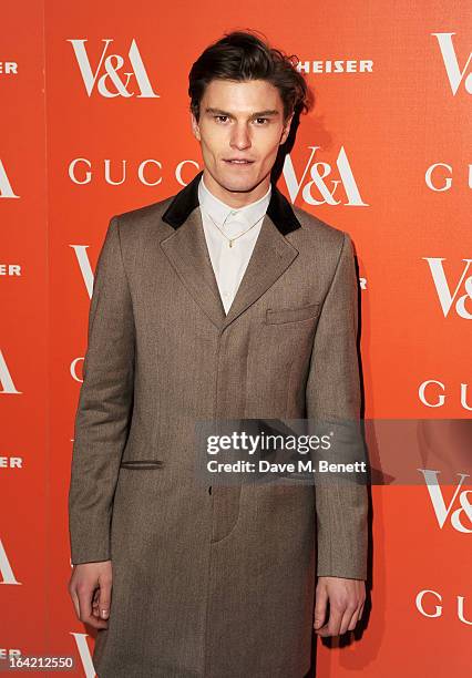 Oliver Cheshire attends the private view for the 'David Bowie Is' exhibition in partnership with Gucci and Sennheiser at the Victoria and Albert...